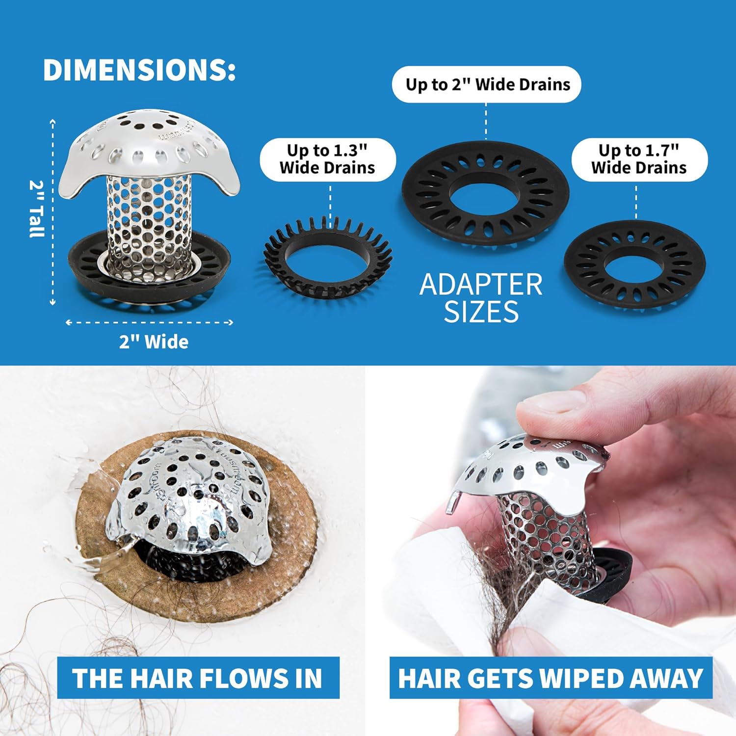 TubShroom Bath Tub Drain Protector Hair