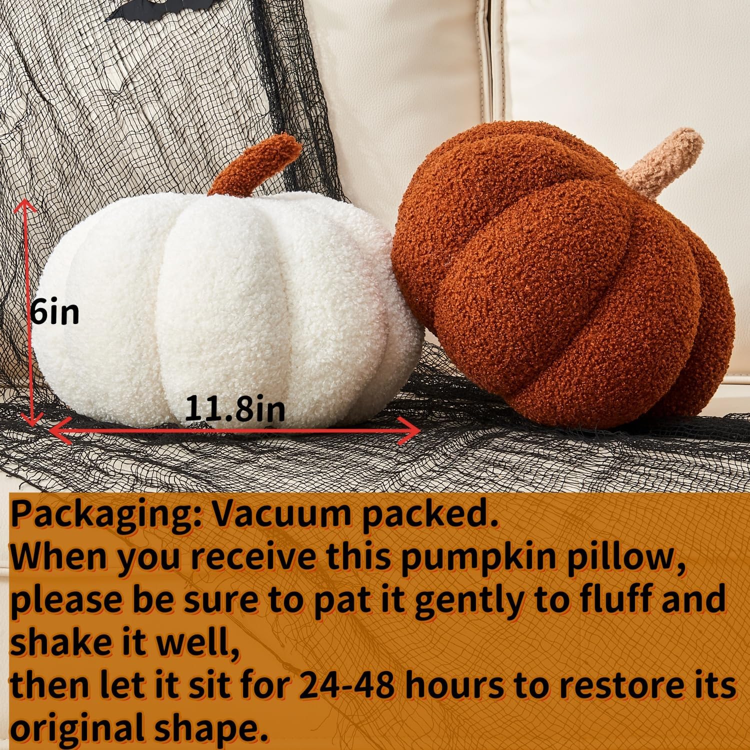 Fall Decor Pumpkin Pillow Halloween Pumpkin Shaped