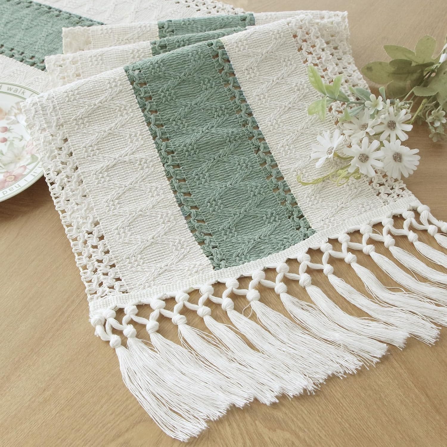 FEXIA Boho Table Runner for Thanksgiving Fall Christmas