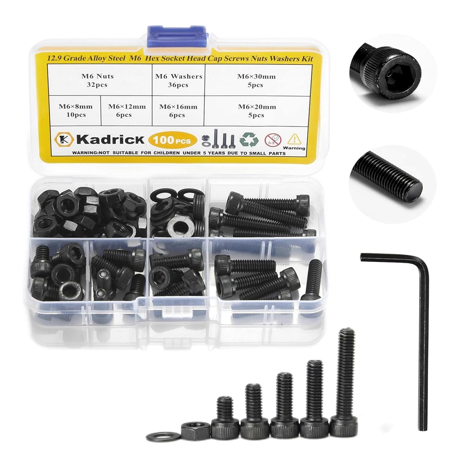 Kadrick Metric Screw Assortment 2000PCS Metric Bolt