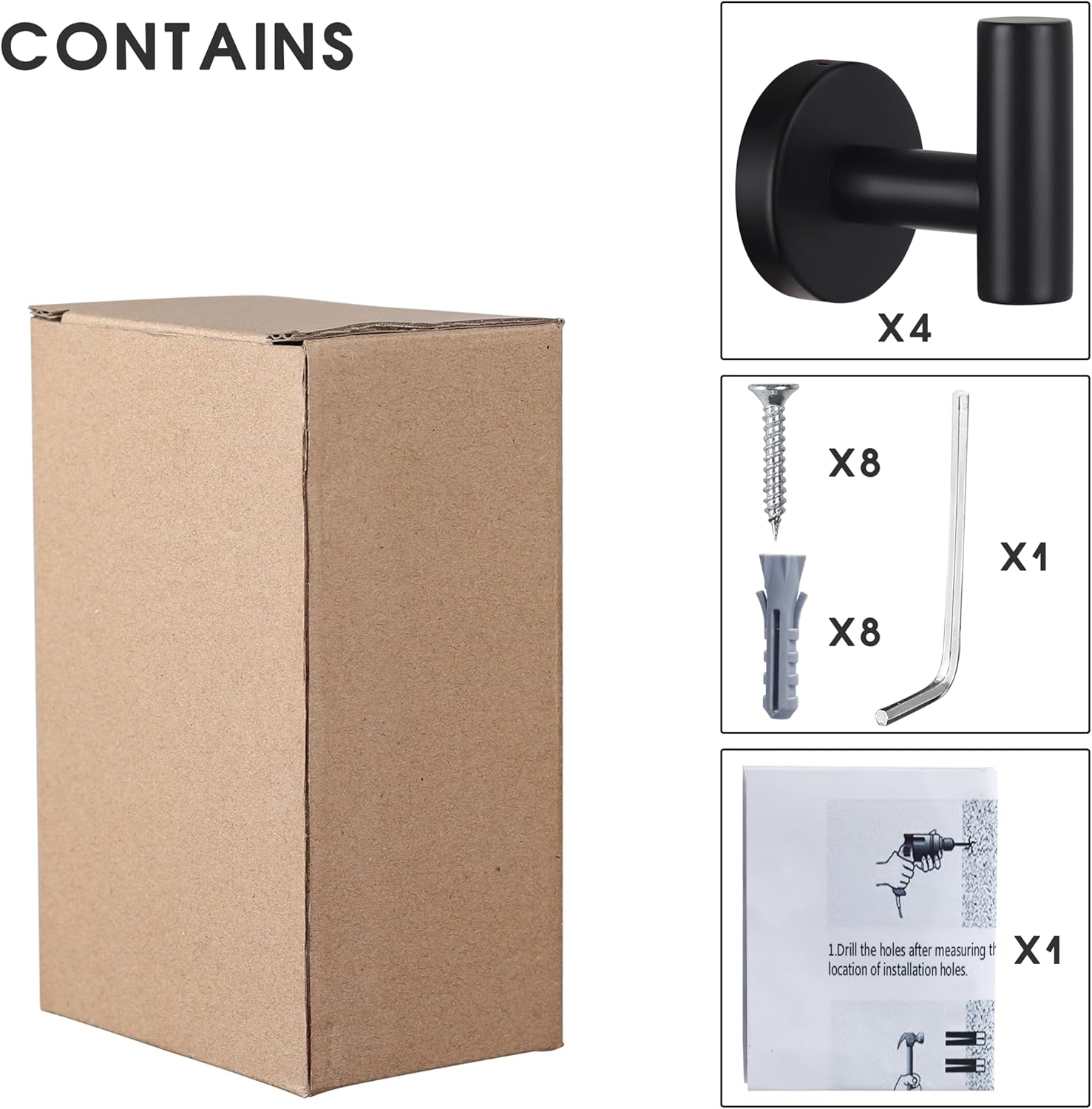 Towel Hooks Bathroom Coat Robe Wall Hook Heavy Duty