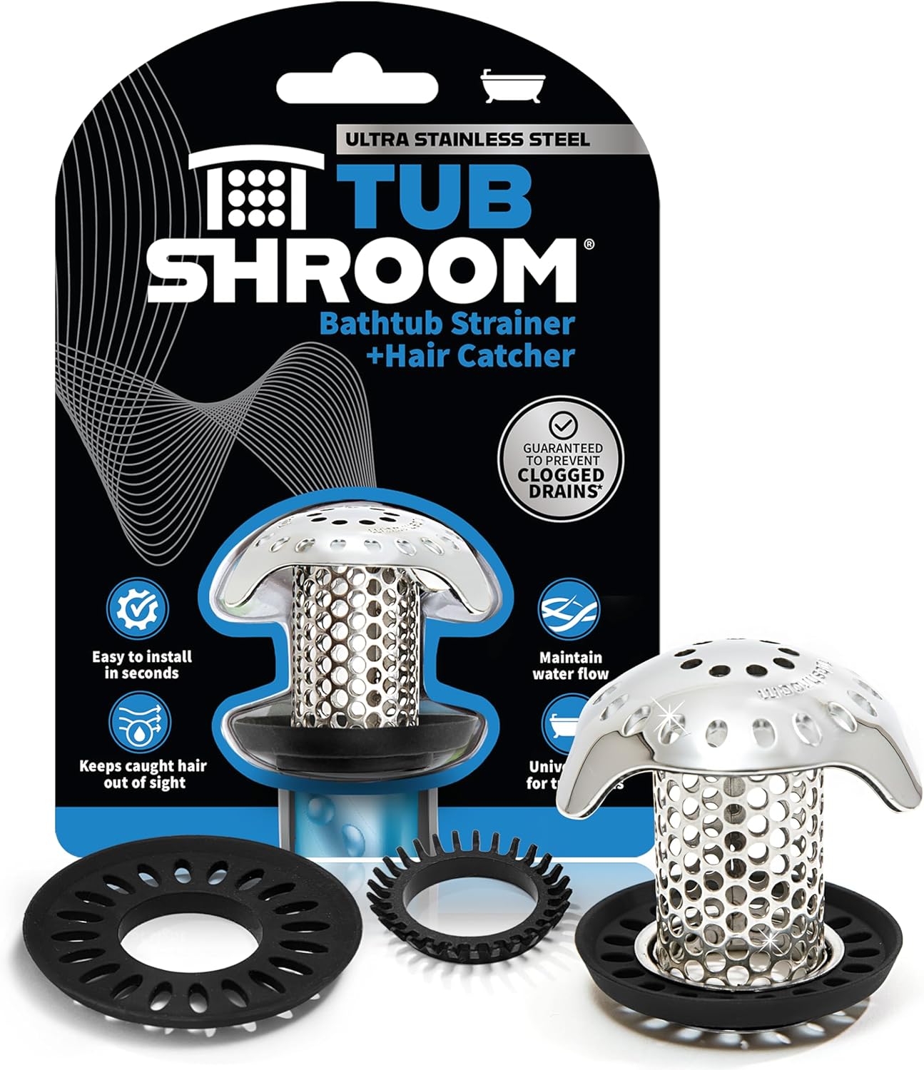 TubShroom Bath Tub Drain Protector Hair