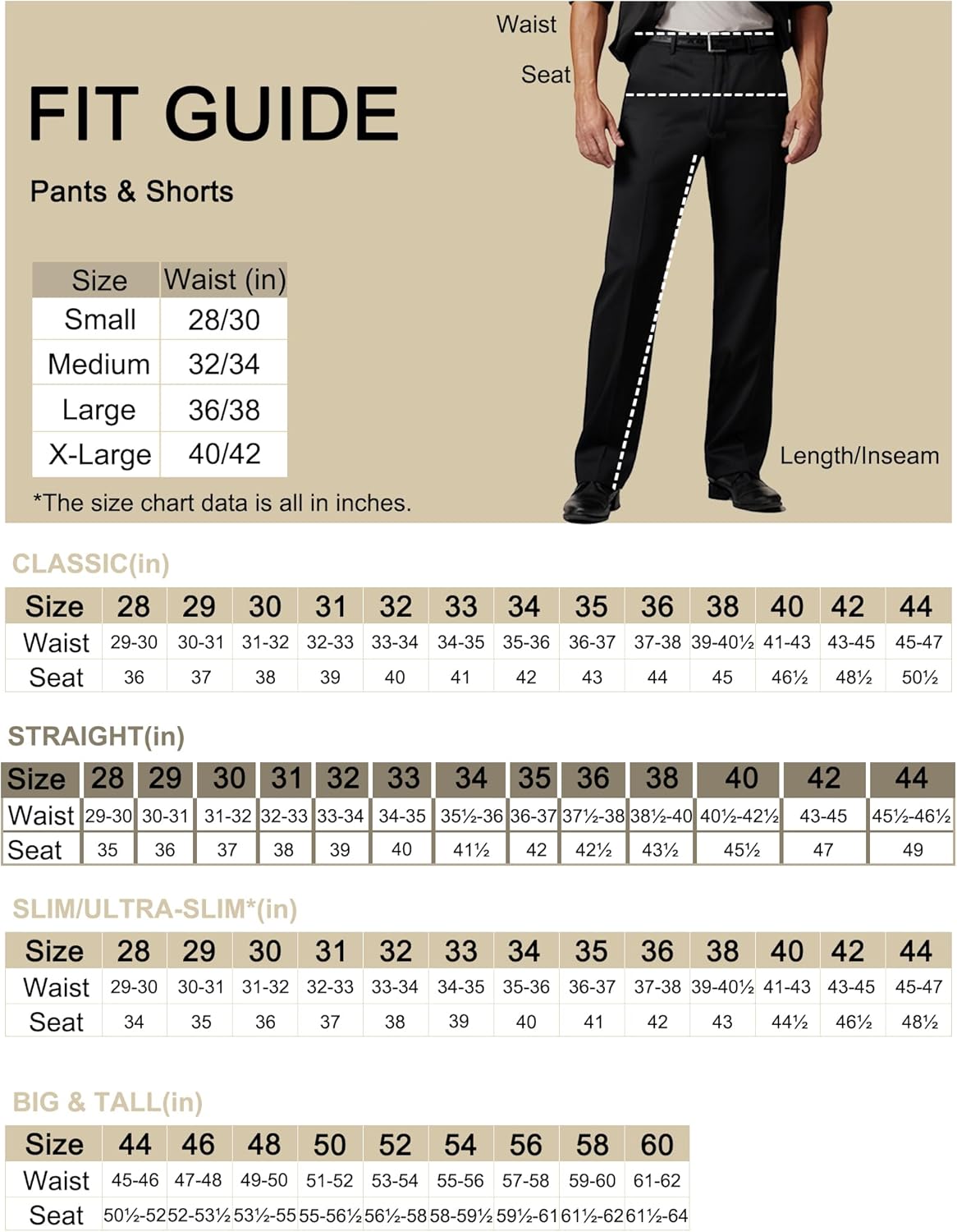 Men's Cozy Hidden Expandable Waist Dress Pants