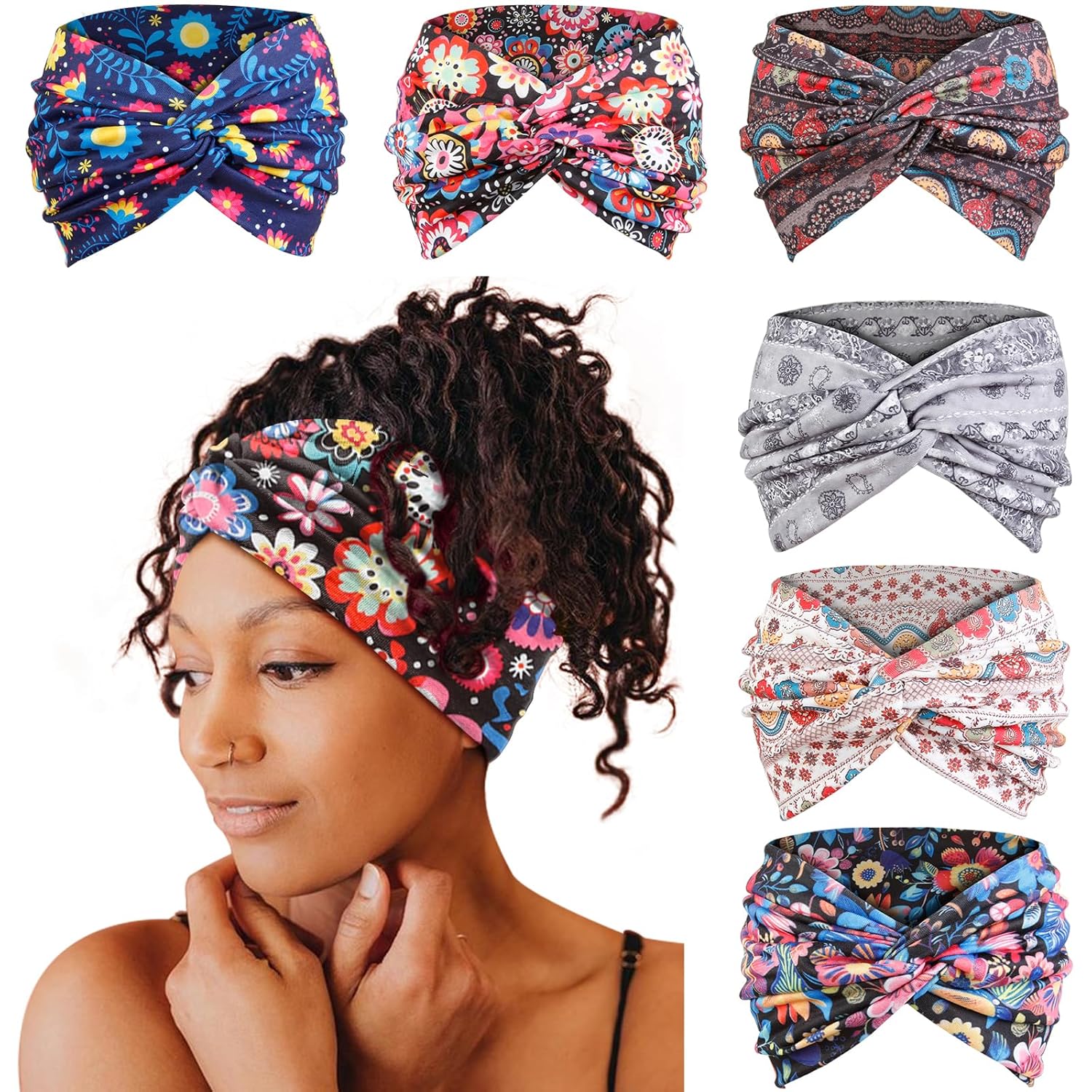 Tobeffect Wide Boho Headbands for Women