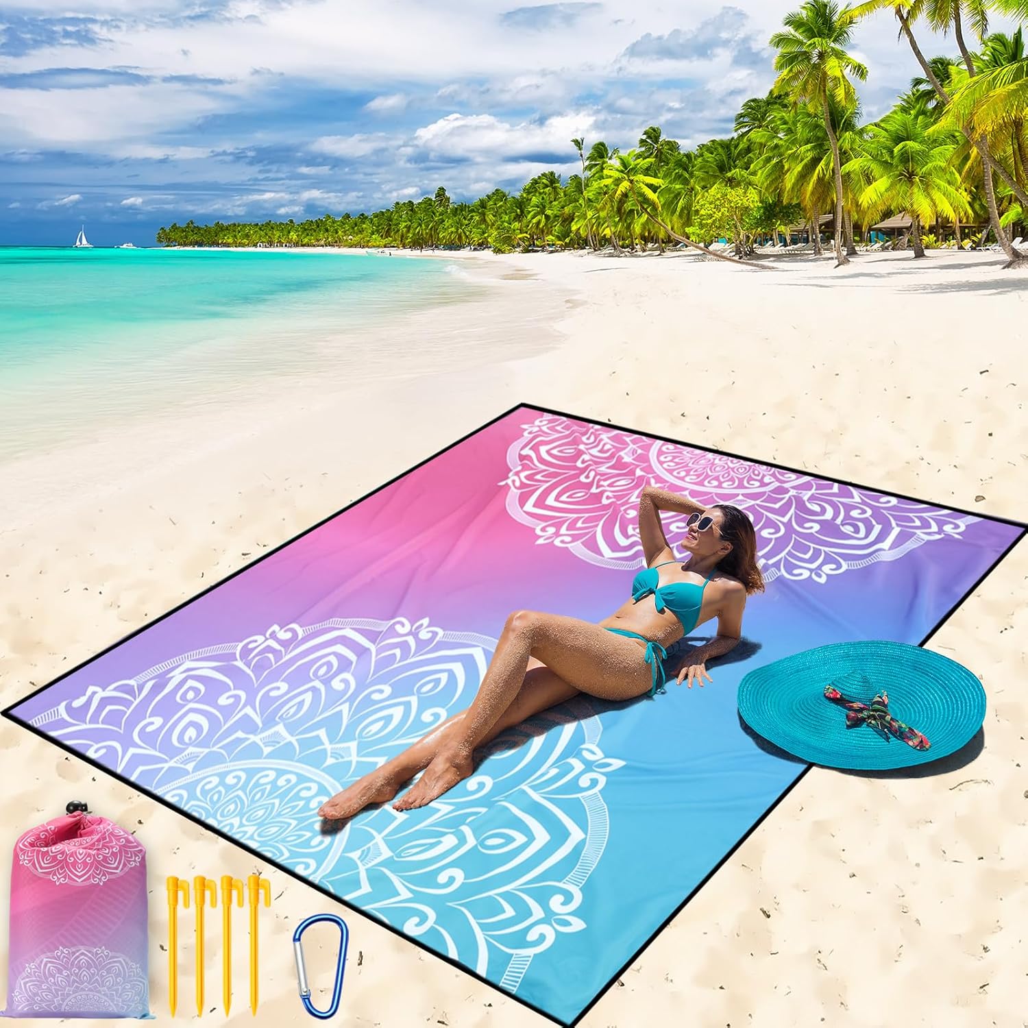 Beach Blanket Waterproof Sandproof Beach Mat
