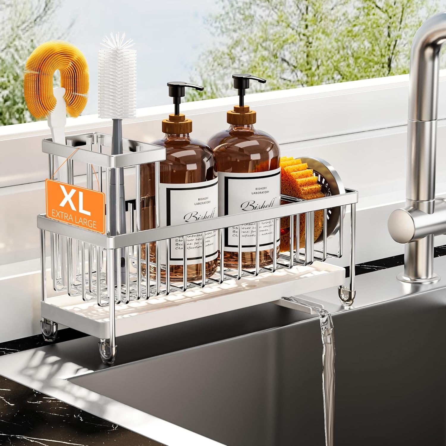Cisily Stainless Steel Sponge & Brush Holder