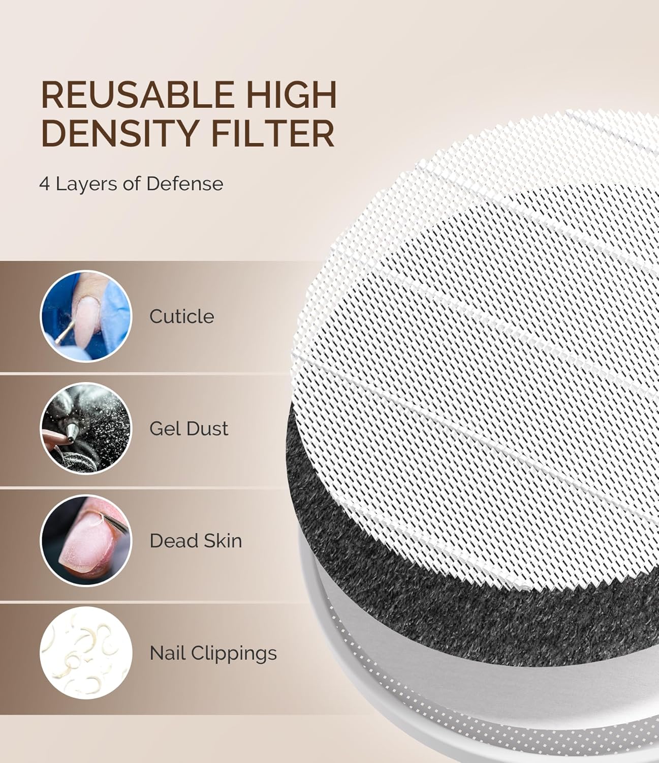 MelodySusie Compact Nail Dust Collector