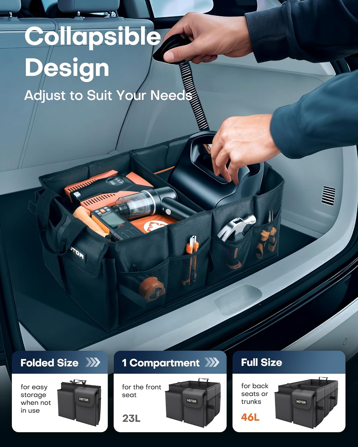 HOTOR Foldable Trunk Organizer