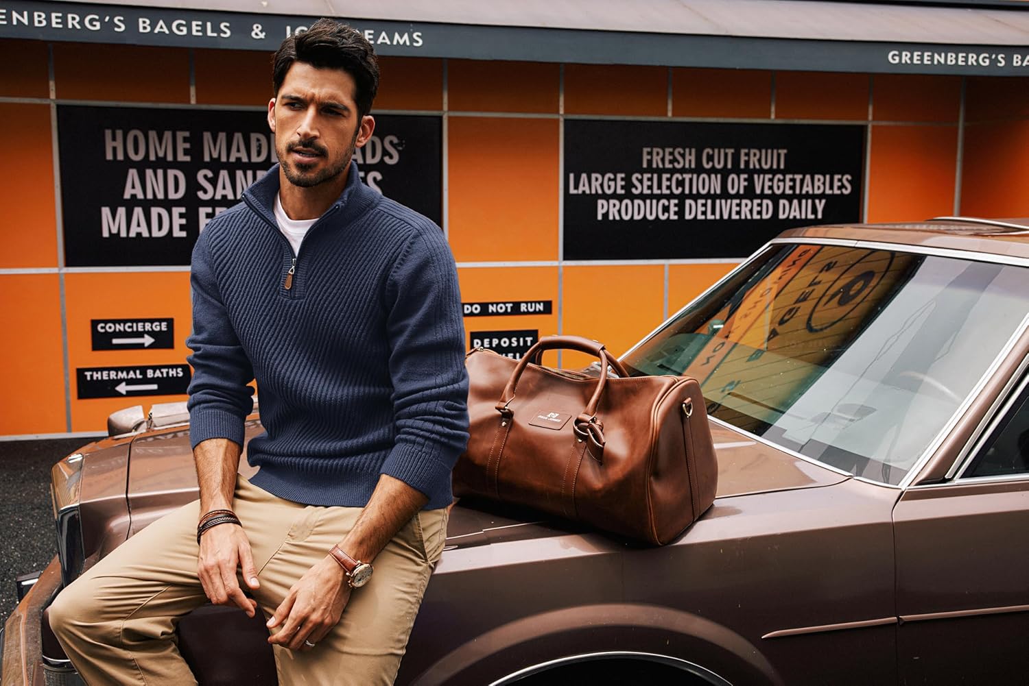 PJ PAUL JONES Mens Quarter Zip Pullover Sweaters