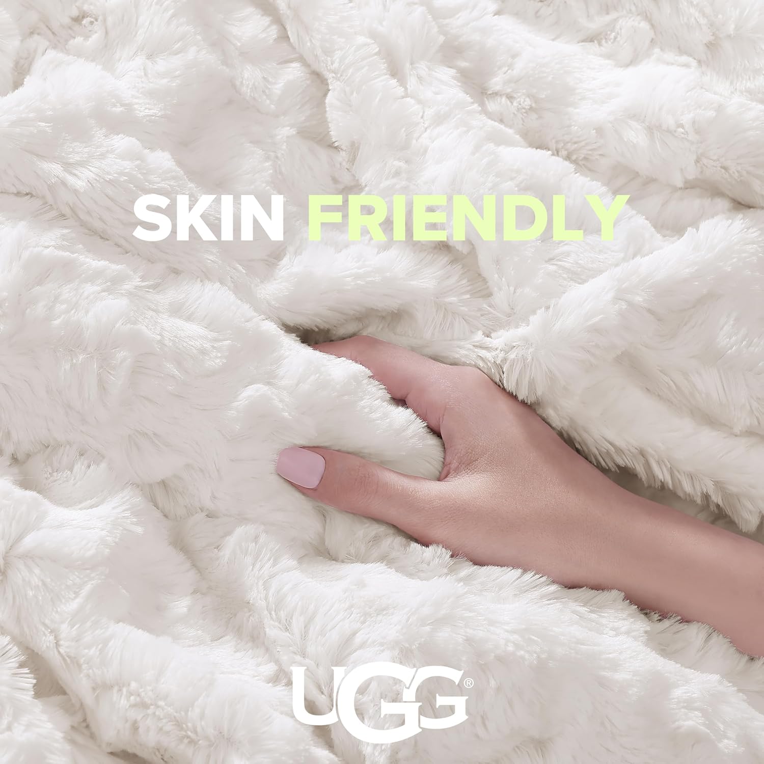 UGG Adalee Faux Fur Throw Blanket Luxury Lightweight