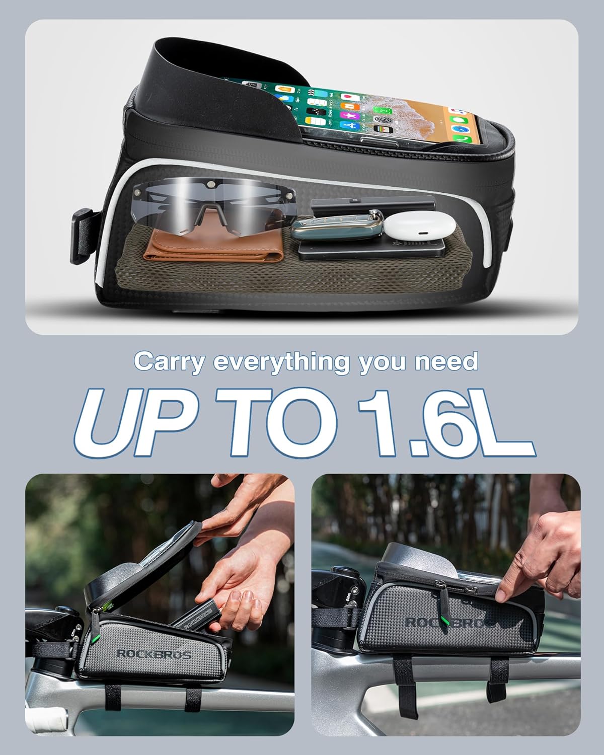 ROCKBROS Bike Phone Front Frame Bag