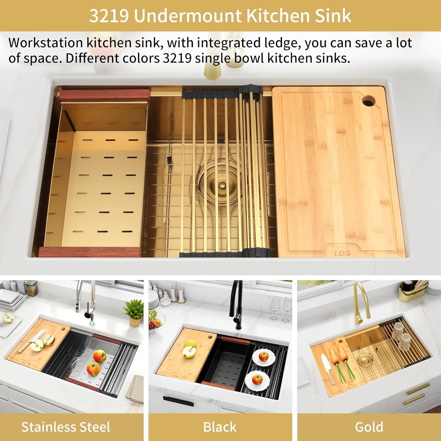 Modern Undermount Gold Sink for Kitchens