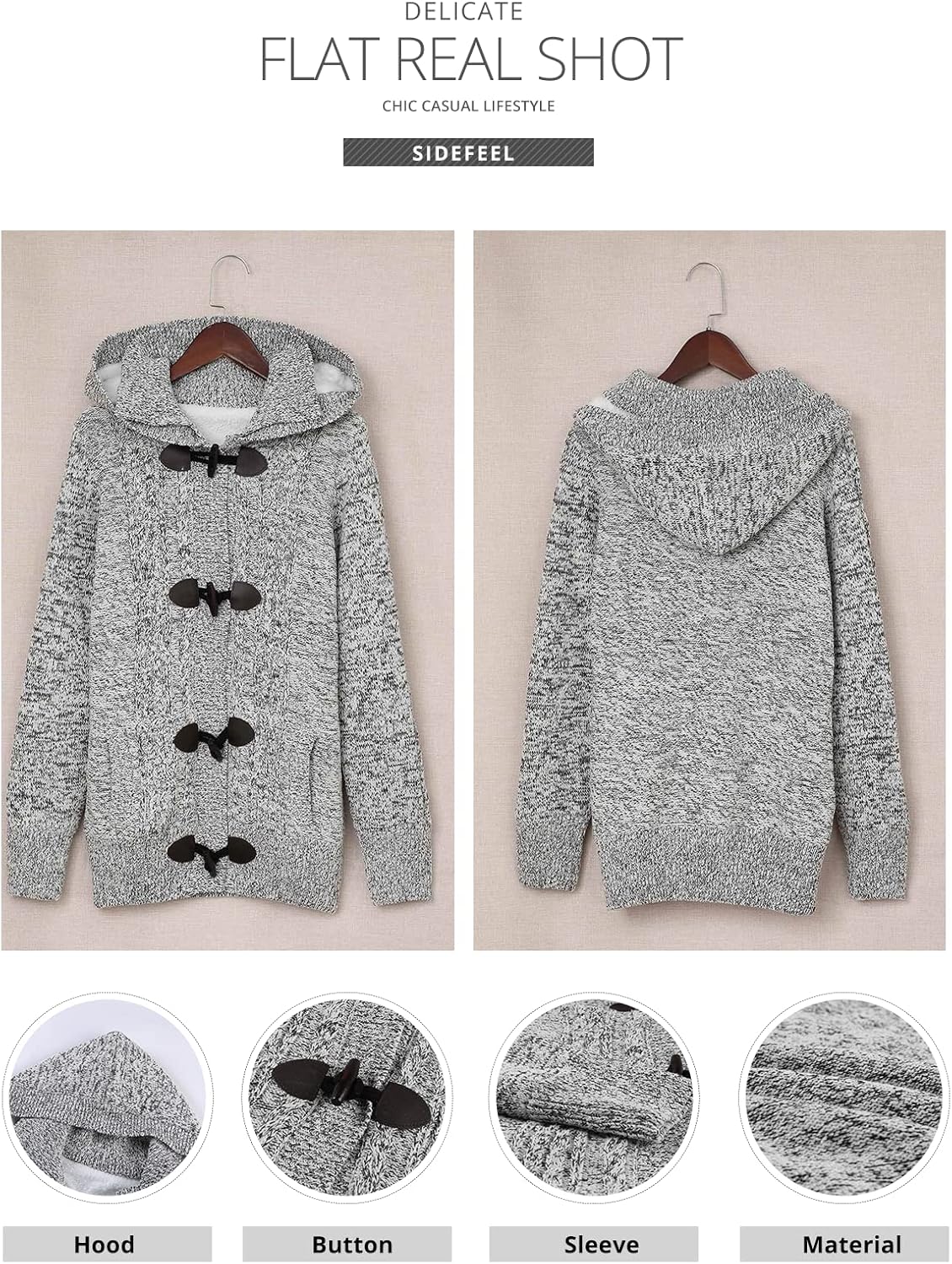 Sidefeel Women's Cardigan Sweaters Hooded