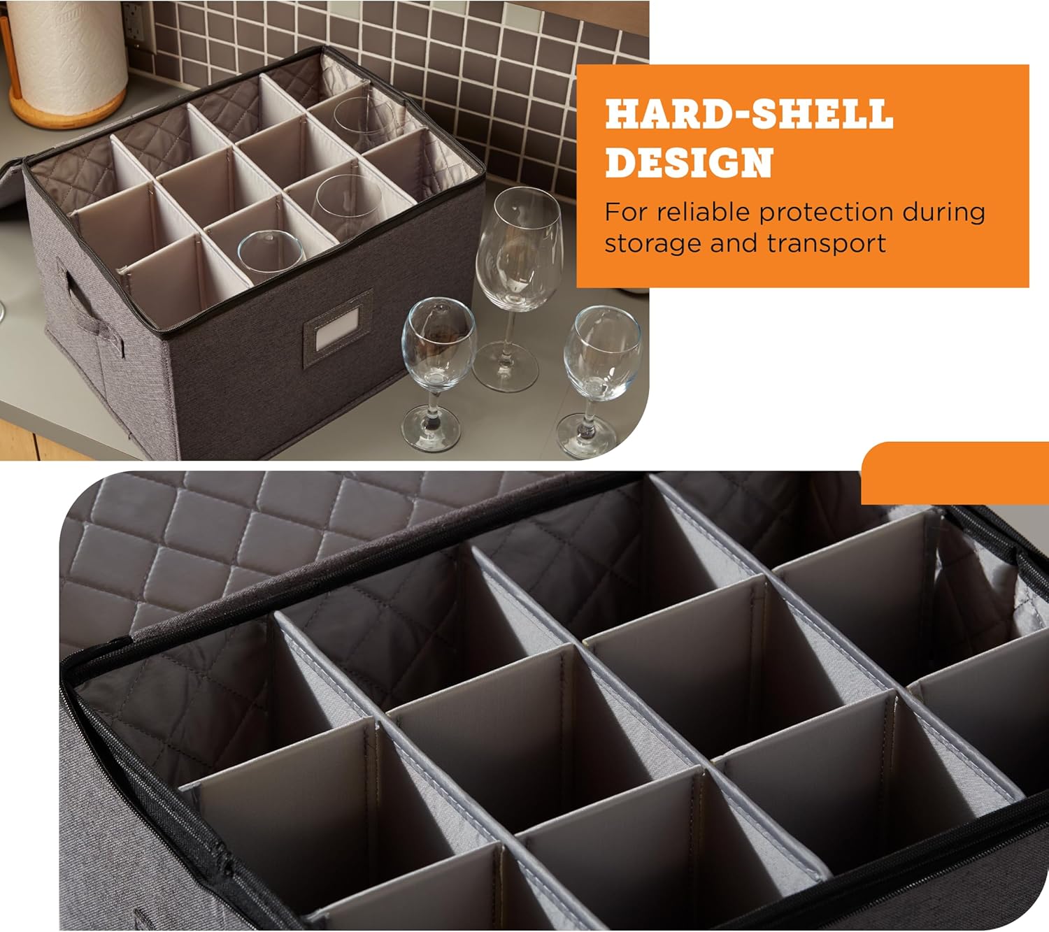 StorageLAB Wine Glass Storage Containers