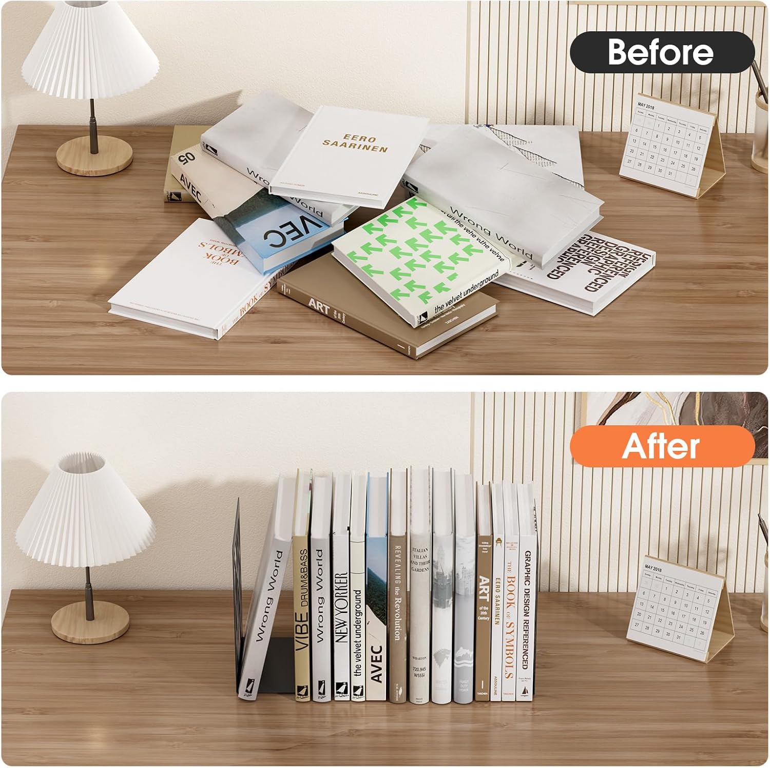 MaxGear Book Ends Tree Design Bookends for Shelves