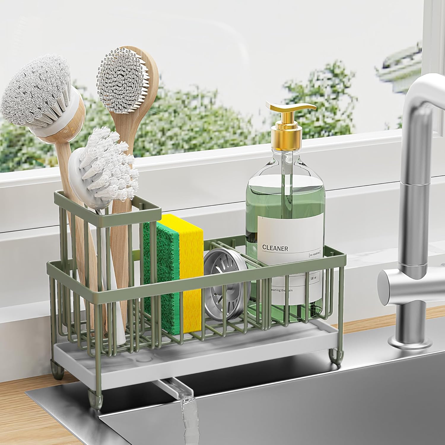 Cisily Stainless Steel Sponge & Brush Holder