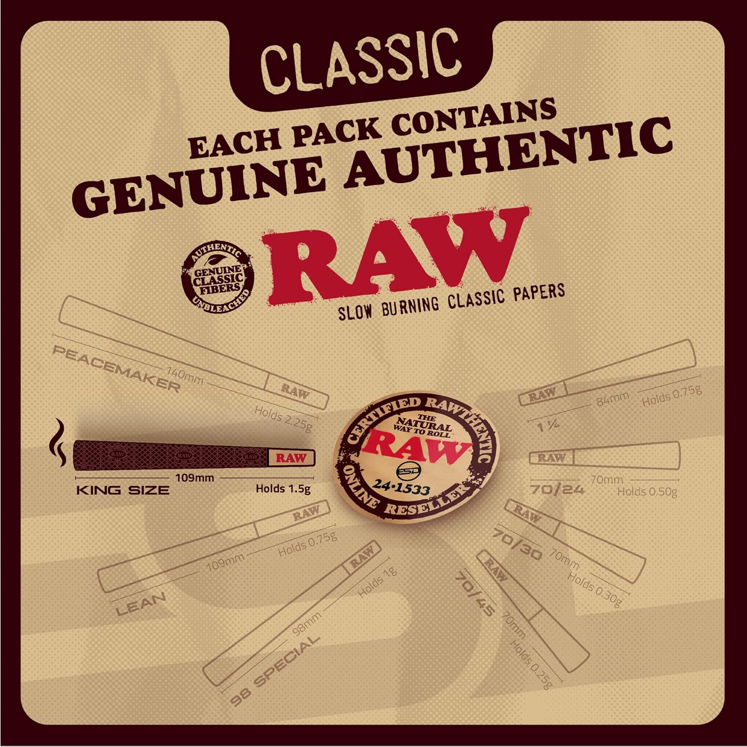 RAW Cones Classic King Size Pre-Rolled Papers