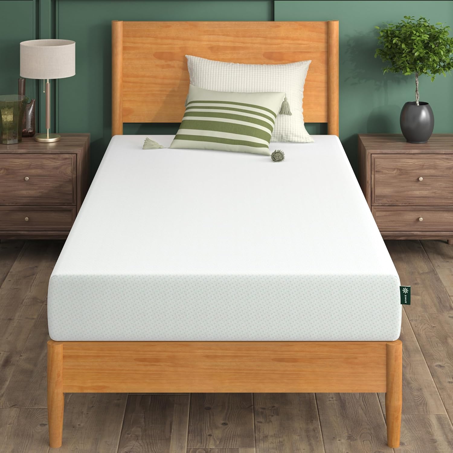 ZINUS 6 Inch Twin Green Tea Memory Foam Mattress