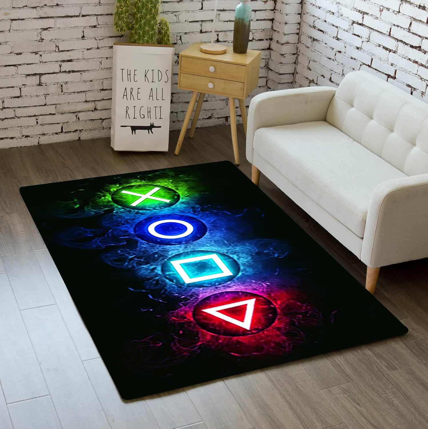 Gaming Area Rugs for Boys Cool Game Style Bedroom
