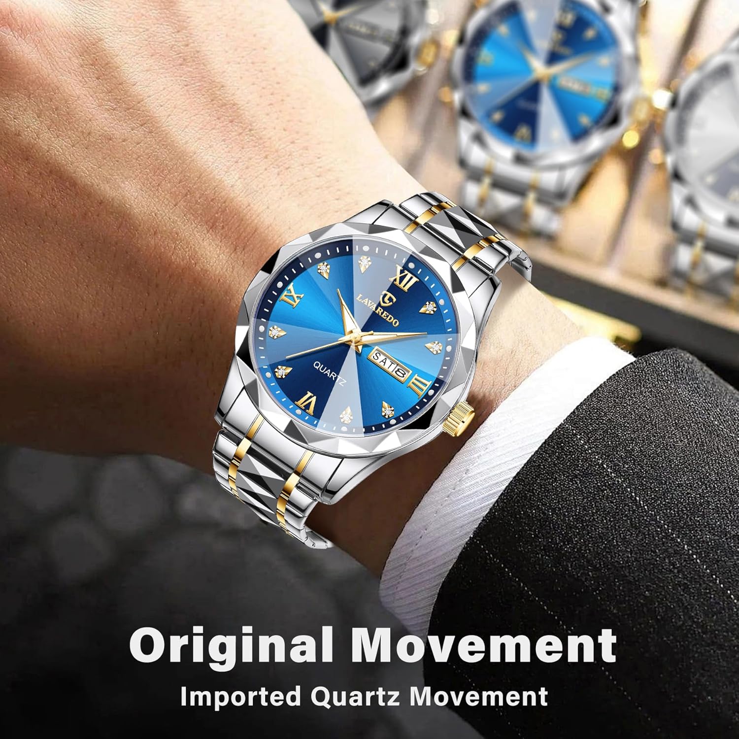 Men’s Luxury Diamond Stainless Steel Watch