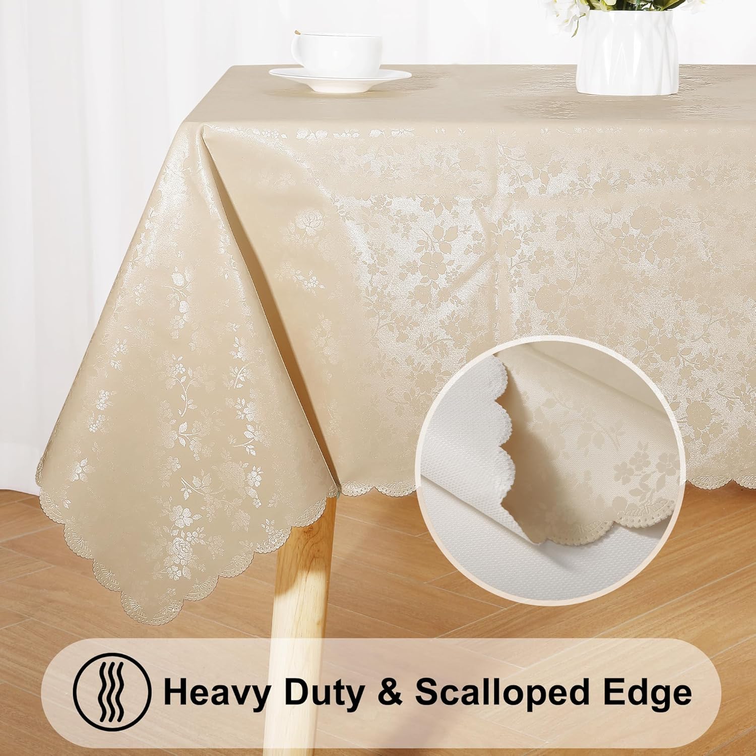 Smiry Rectangle Table Cloth Waterproof Heavy Duty