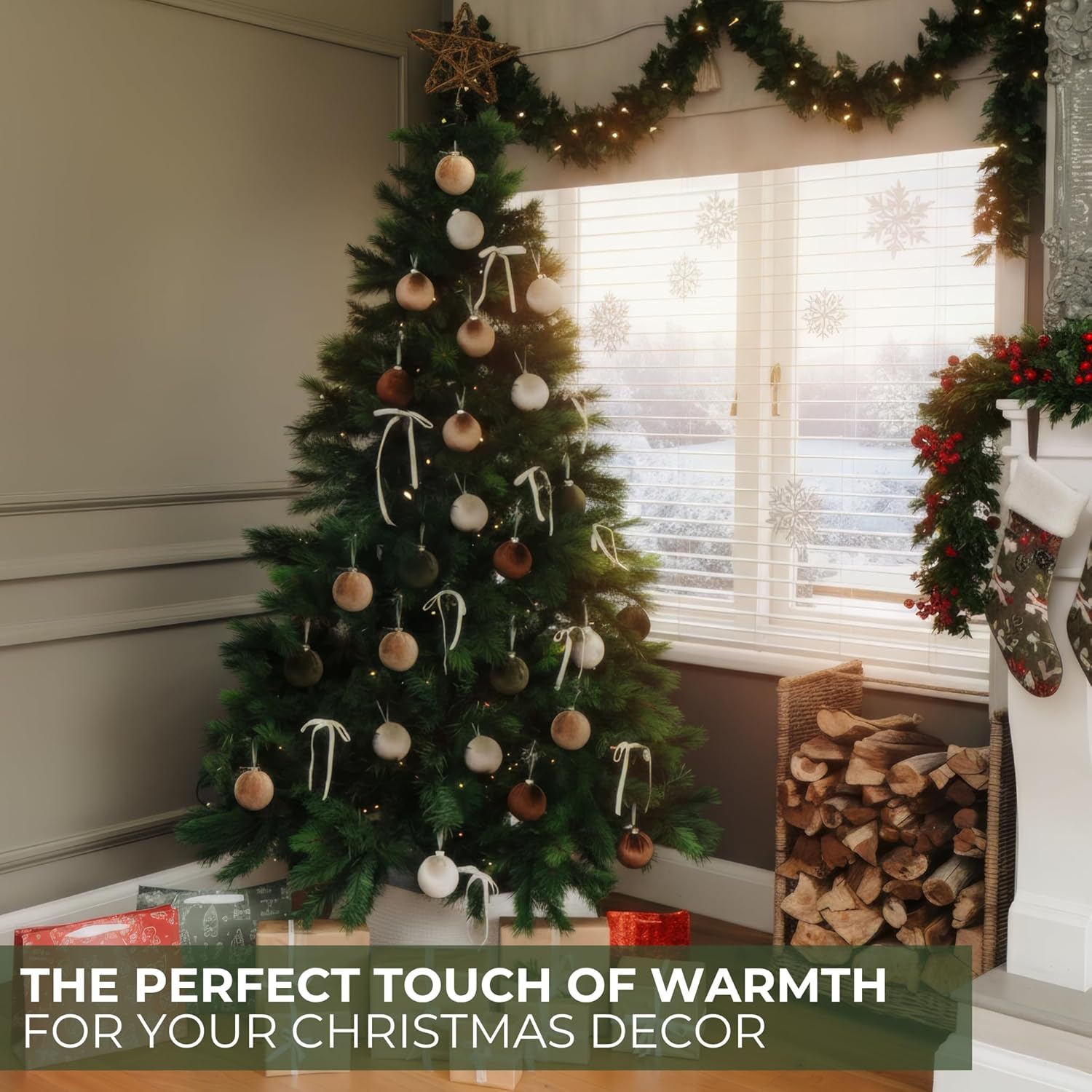 Elegant Velvet Christmas Ornaments & Velvet Bows Set