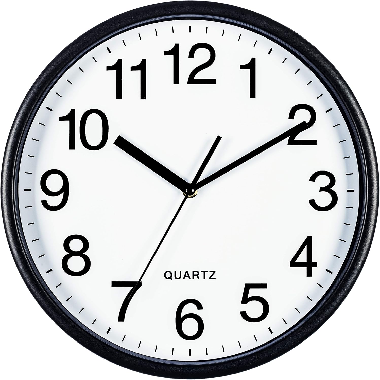 Bernhard Products Black Wall Clock Silent Non Ticking