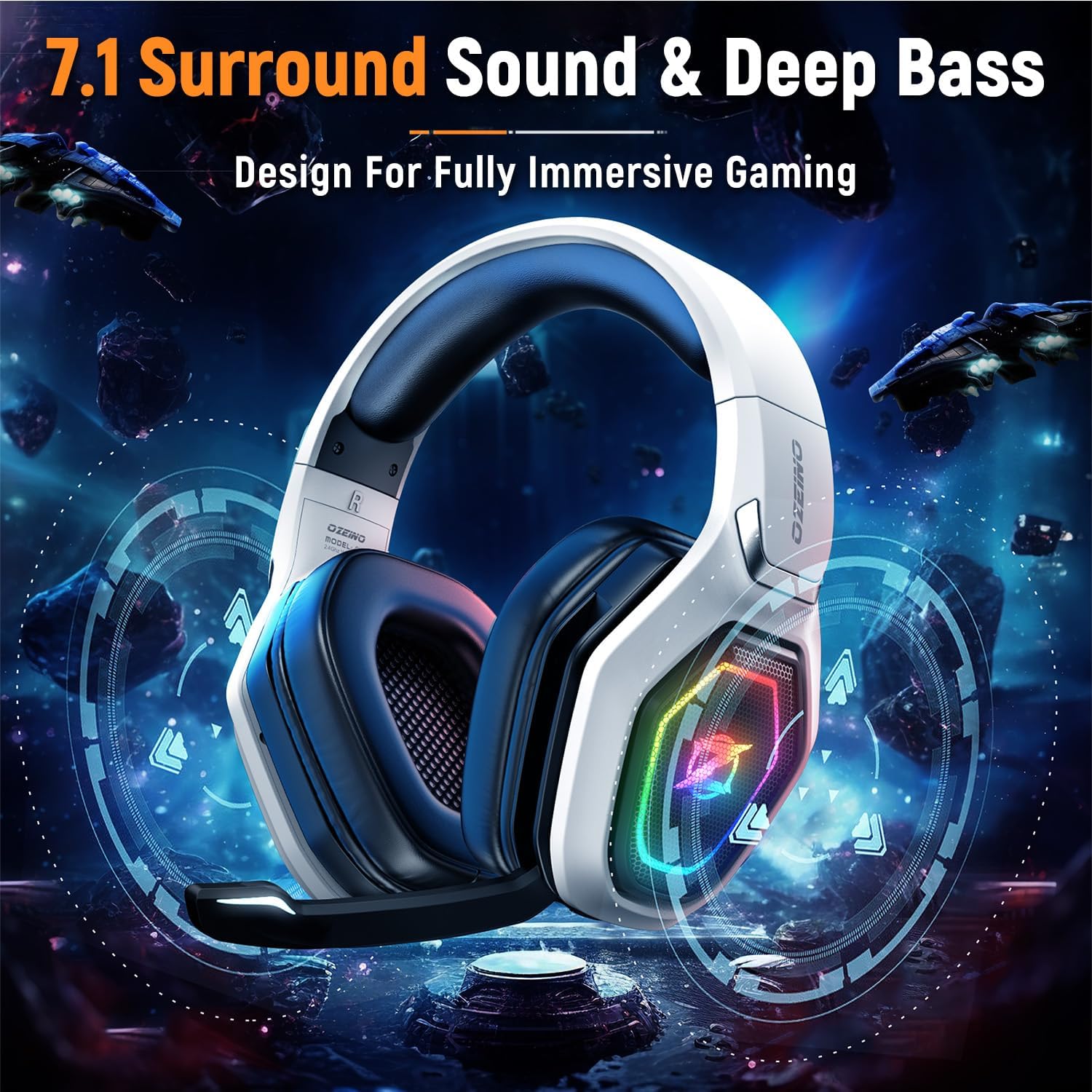 Ozeino Wireless Gaming Headset with Mic