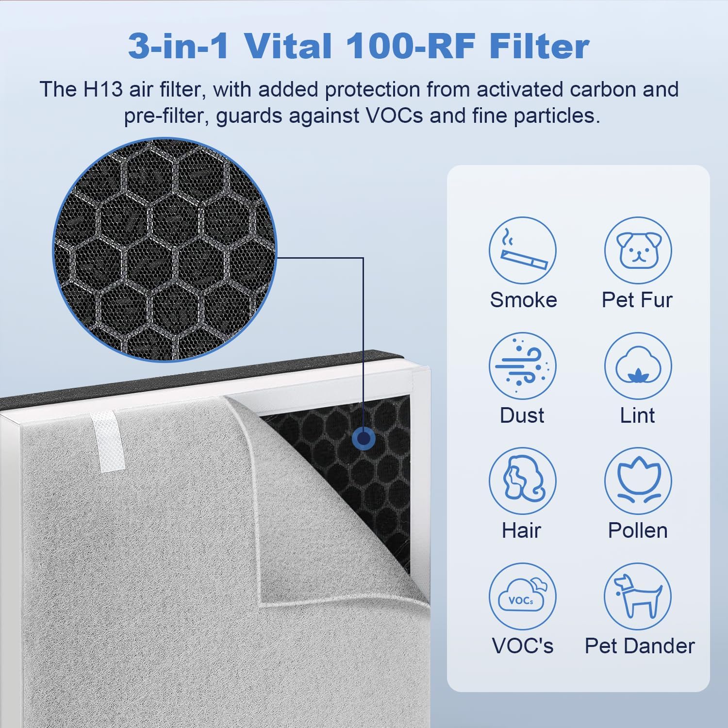 2 Pack Vital 100 True HEPA Replacement Filter