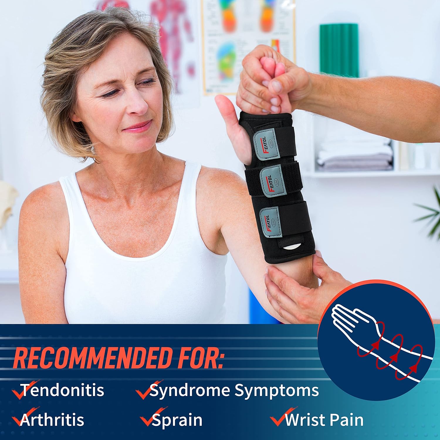 FEATOL Wrist Brace for Carpal Tunnel