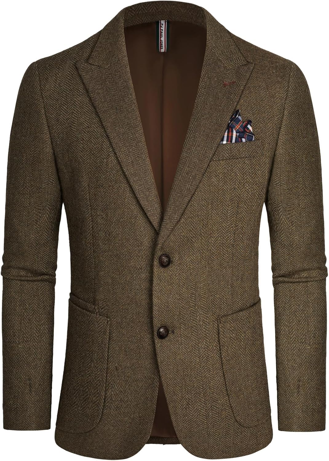 PJ PAUL JONES Mens Blazer Vintage Herringbone Tweed