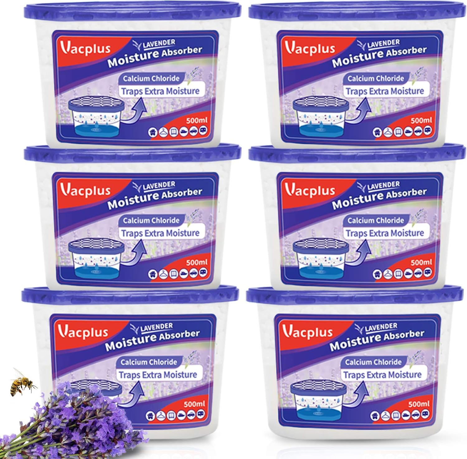 Vacplus 6-Pack Moisture Absorbers for Bathroom