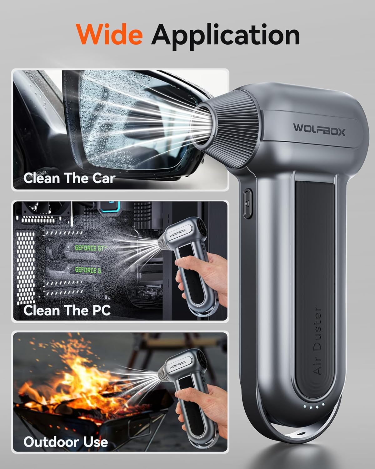 WOLFBOX MF100 Cordless Electric Air Duster