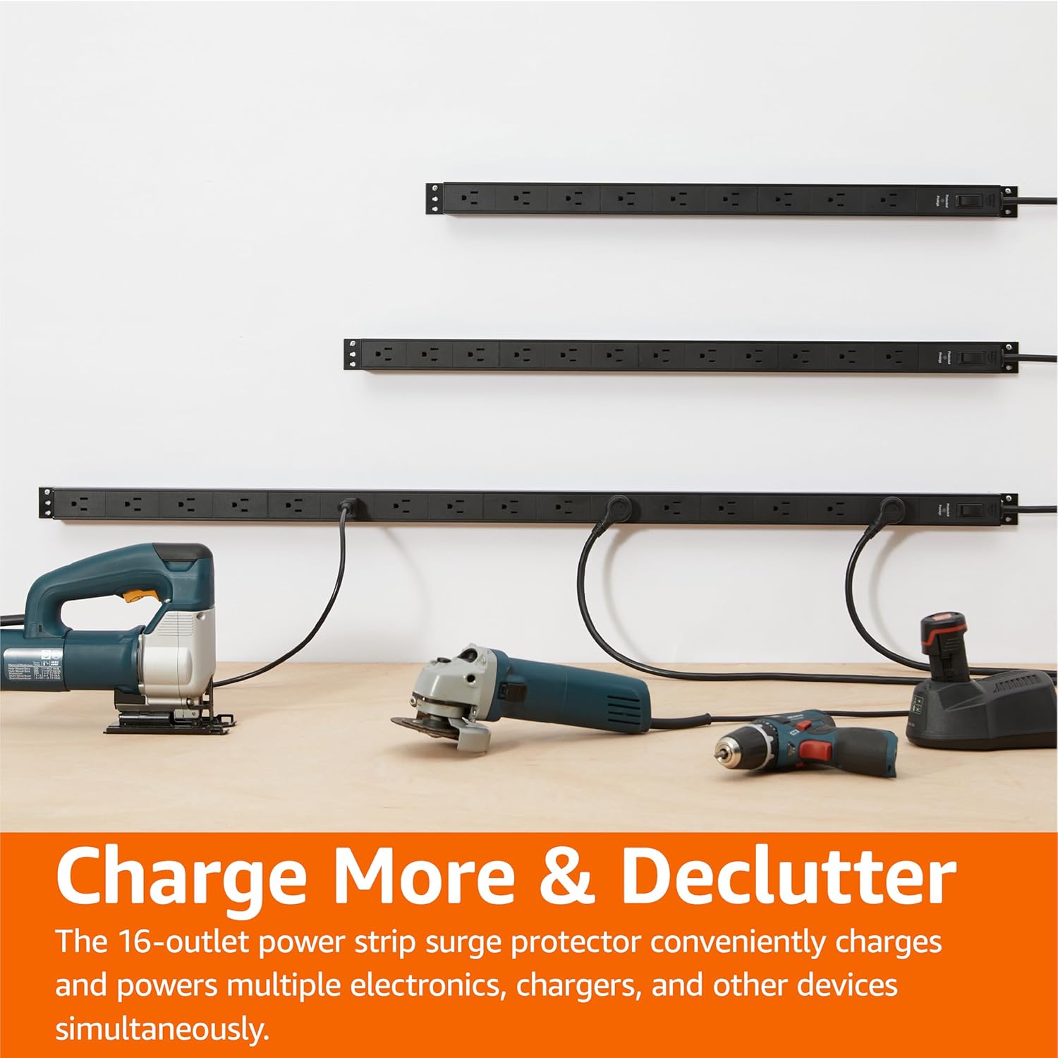 Surge Protector Power Strip, 16 Outlet, Heavy Duty