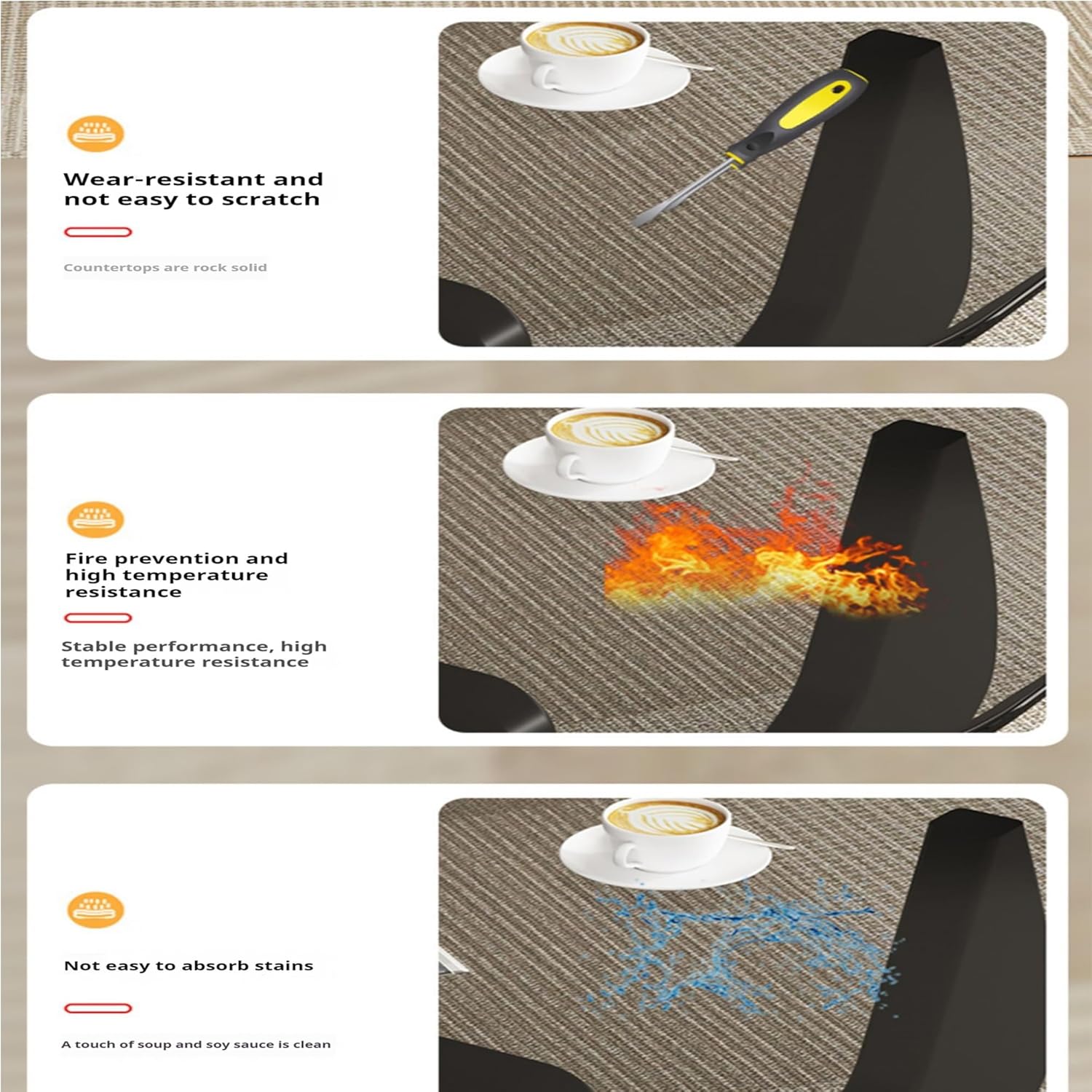 EASYSOUL Modern Glass Coffee Table for Living Room