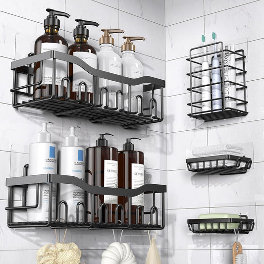 5-Pack Adhesive Shower Caddy