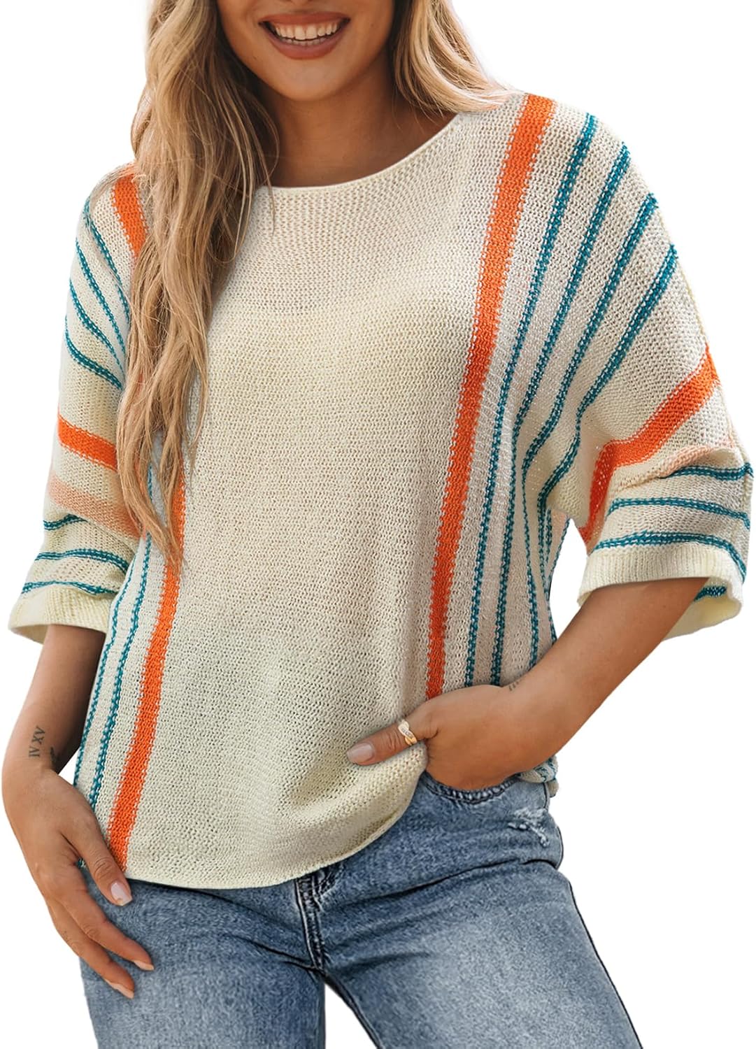 Dokotoo Womens Fall Casual Crewneck Sweaters