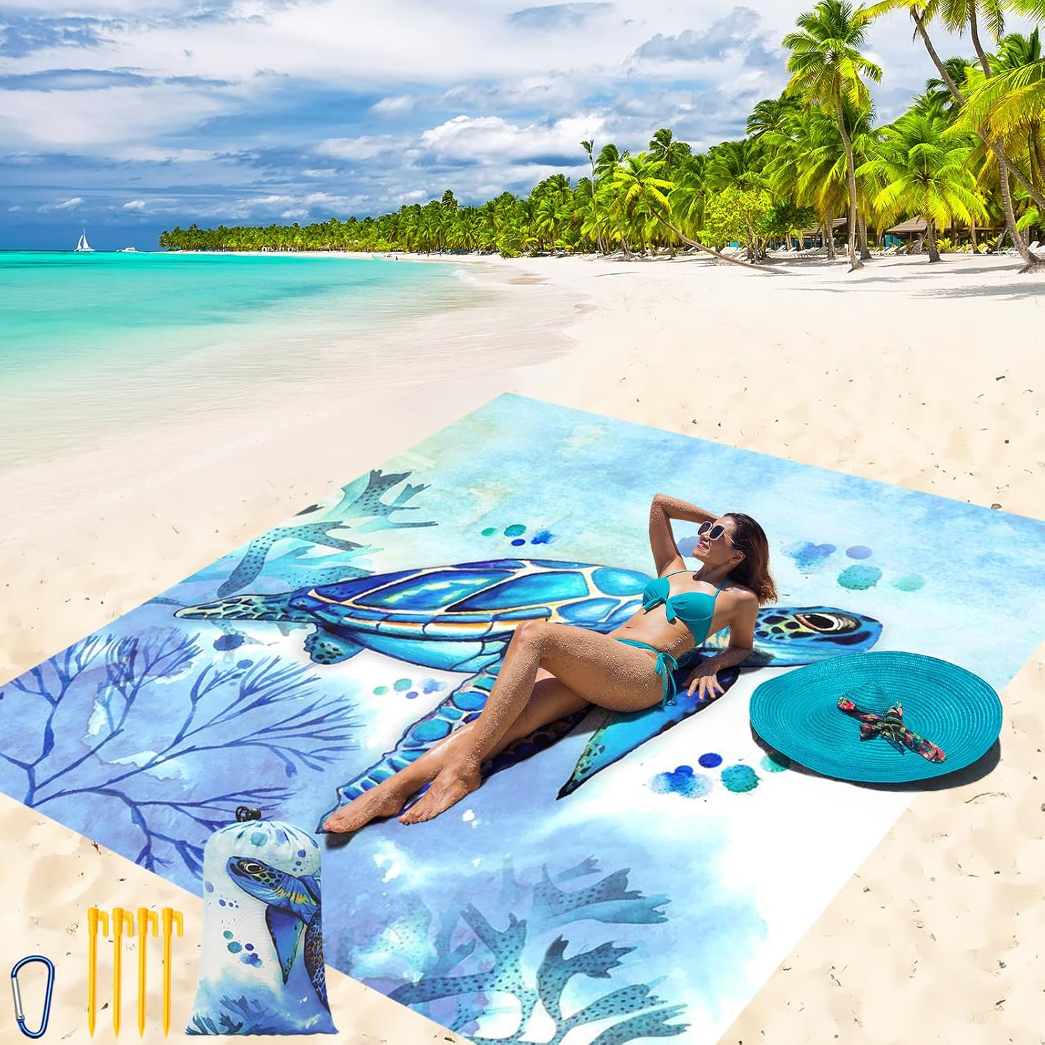 Beach Blanket Waterproof Sandproof Beach Mat