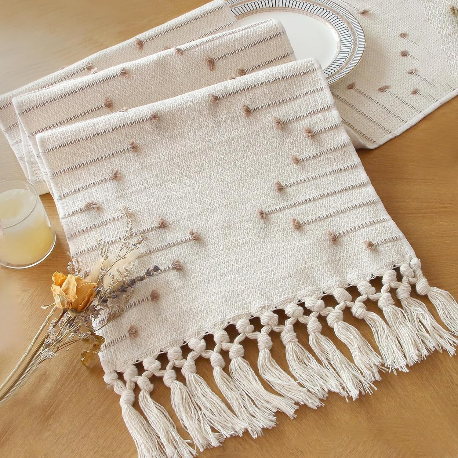 FEXIA Boho Table Runner for Thanksgiving Fall Christmas
