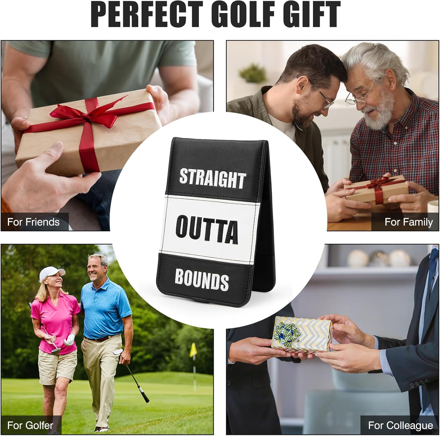 Leather Golf Scorecard Holder Cover Universal Fit