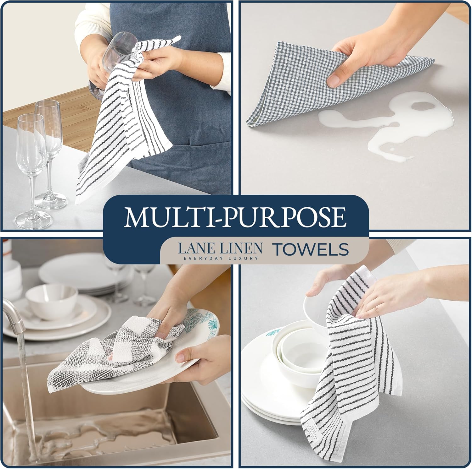 LANE LINEN Kitchen Towels and Dishcloths Sets