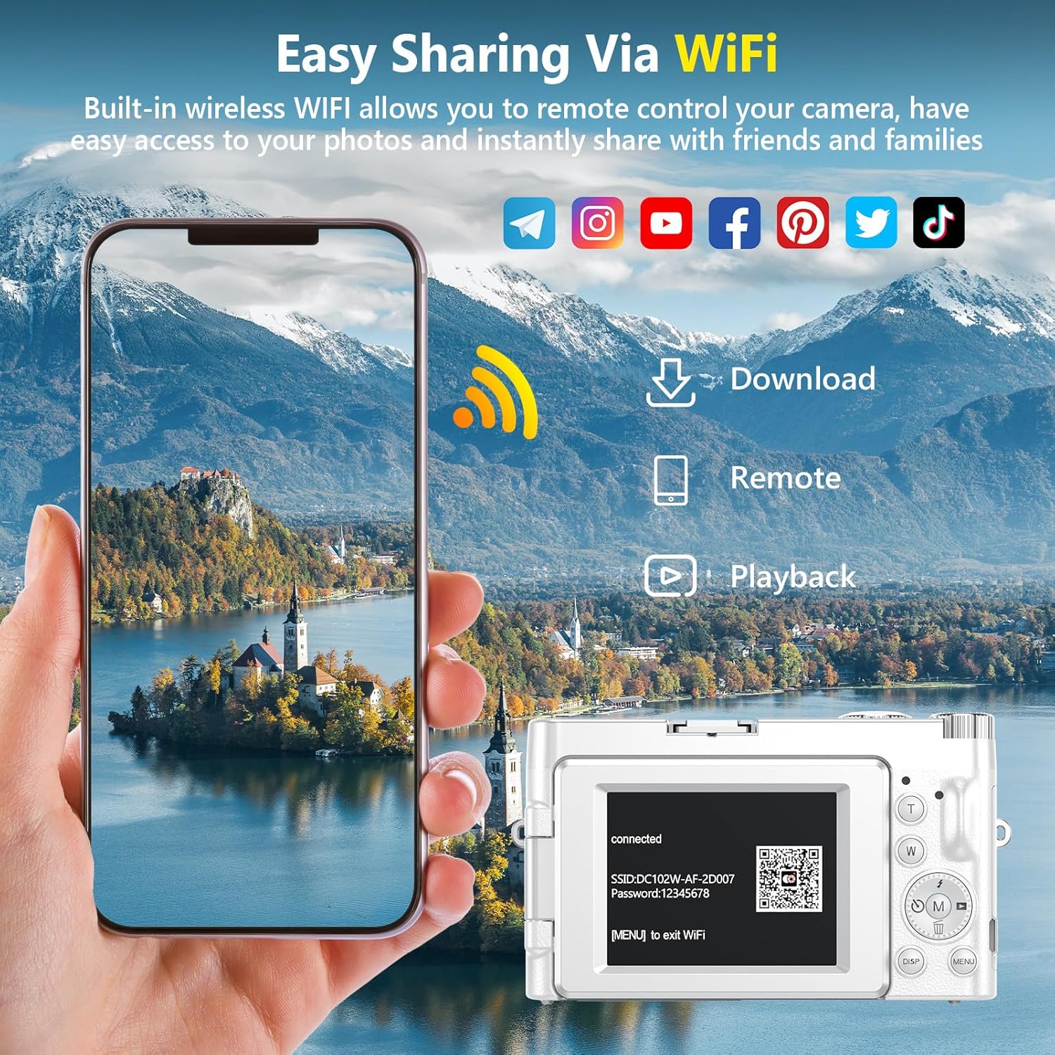 4K 64MP Autofocus Vlogging Camera WiFi