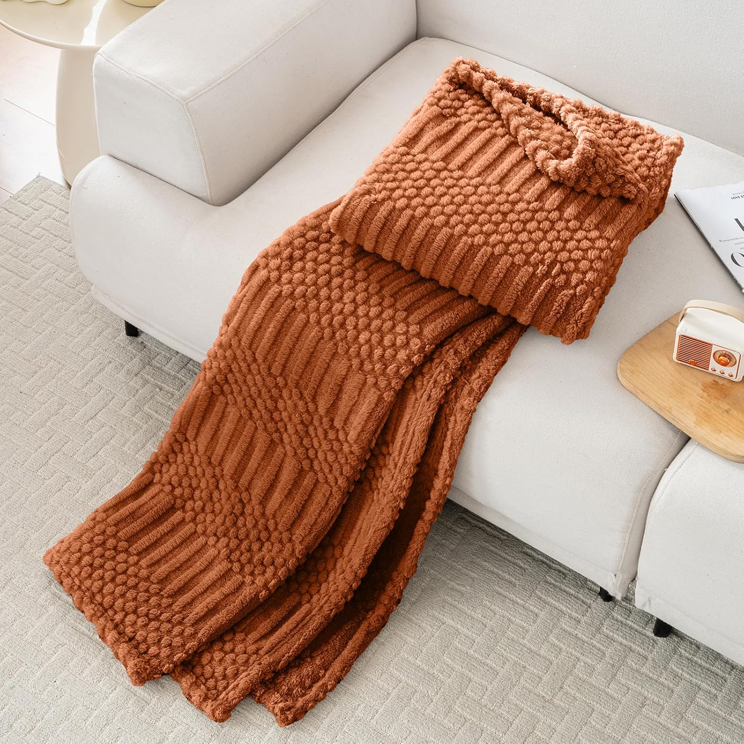 Rust Throw Blanket Soft & Fluffy FleeceBlanket