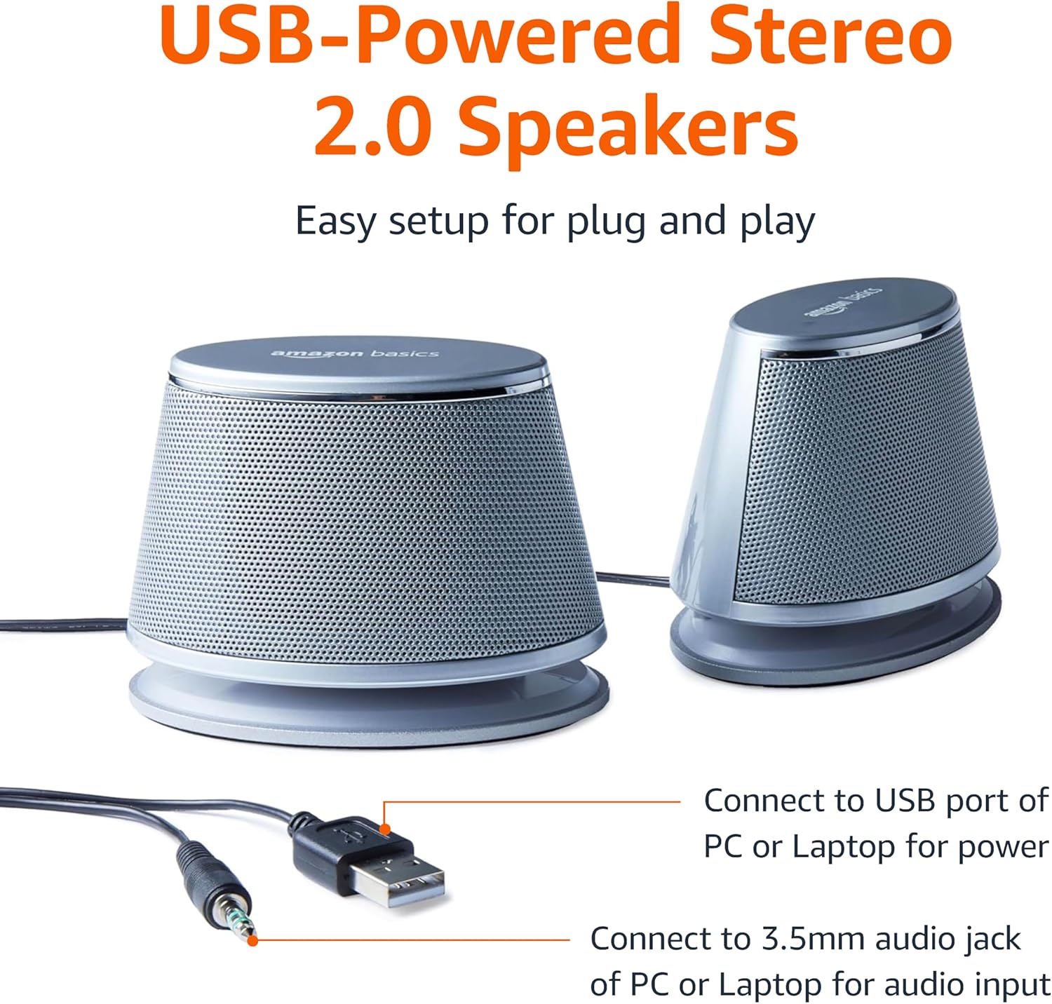 Stereo 2.0 USB-Powered Speakers