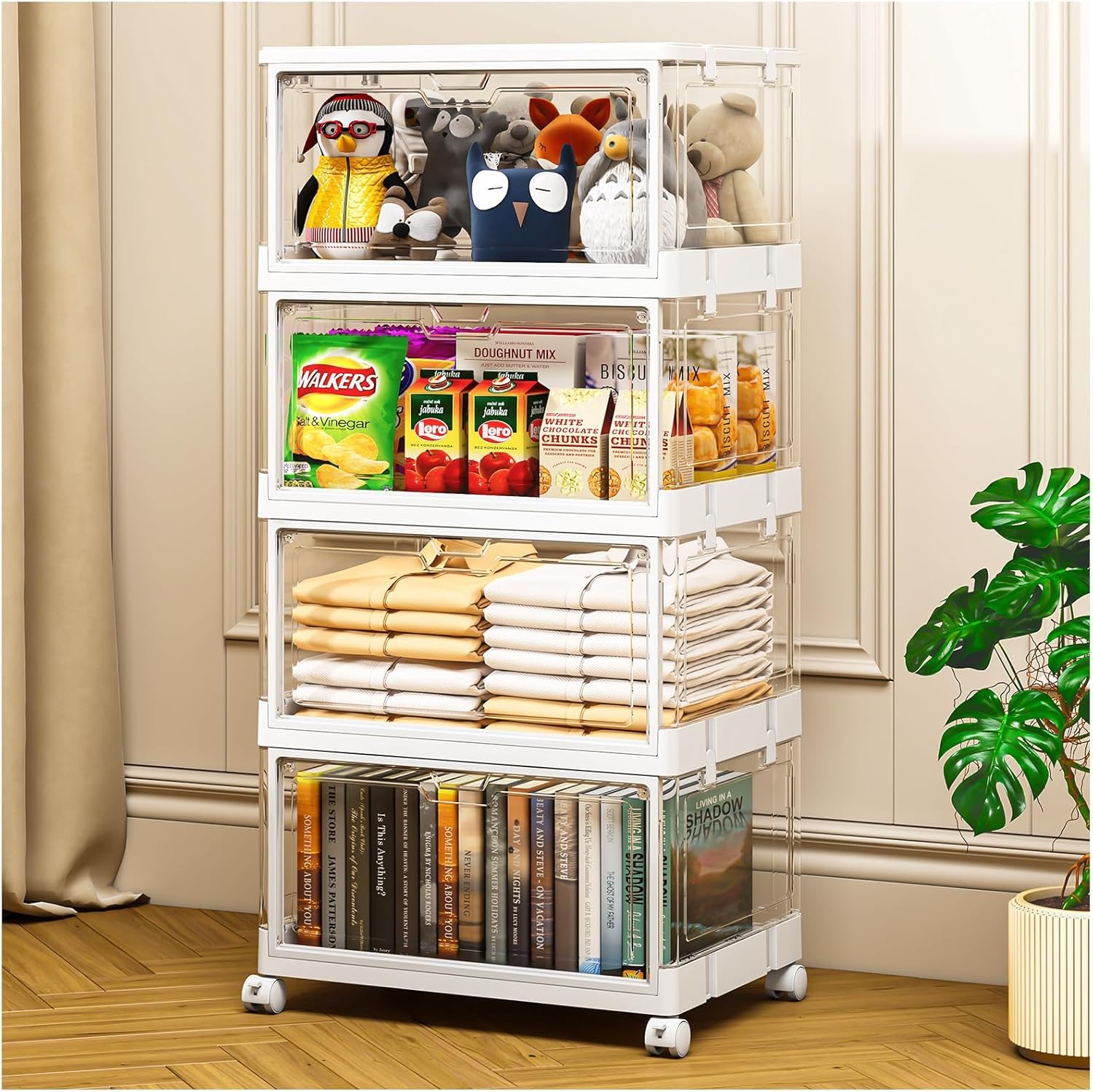 Plastic Storage Bins with Lid  Stackable Storage Containers