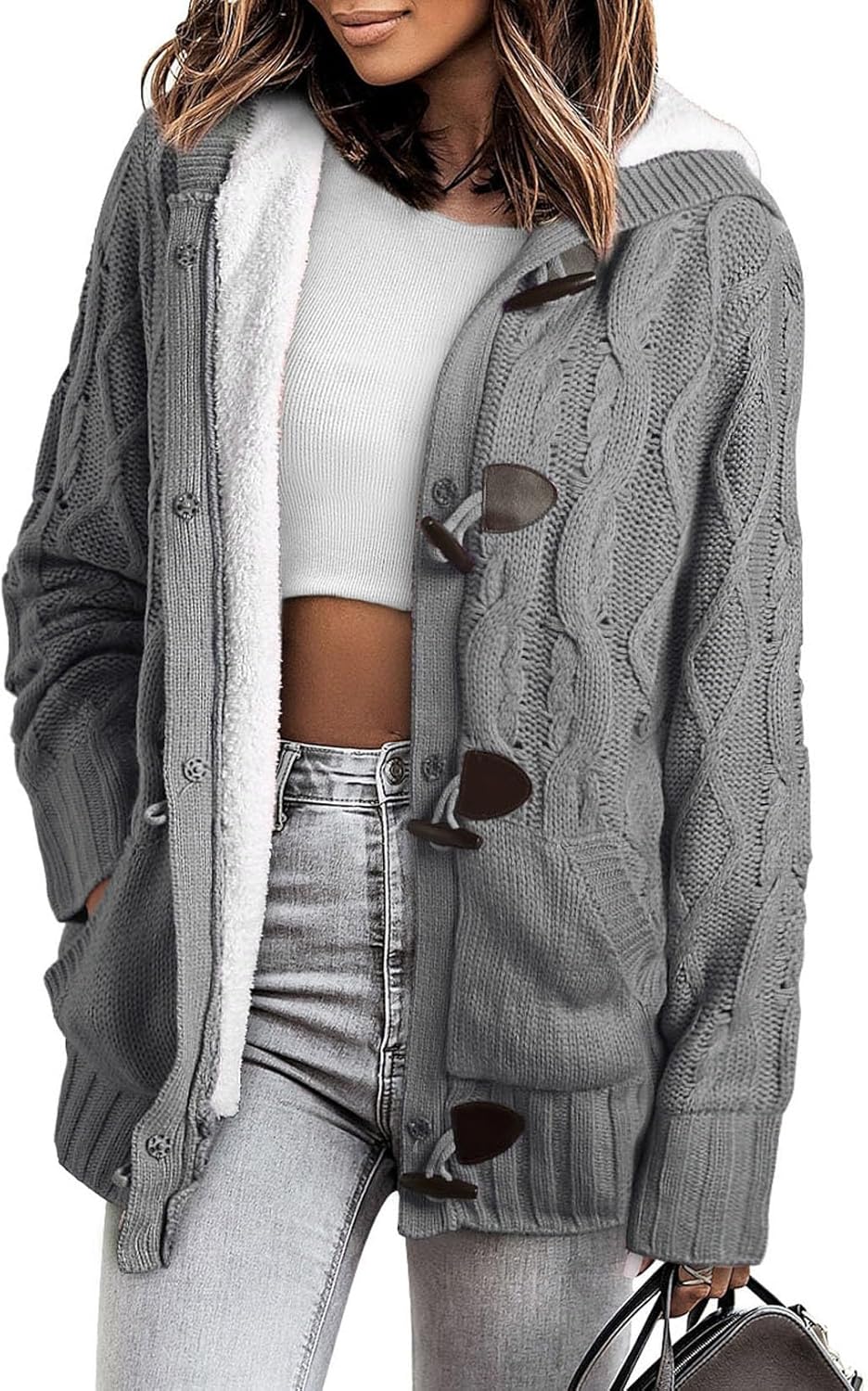 Sidefeel Women's Cardigan Sweaters Hooded