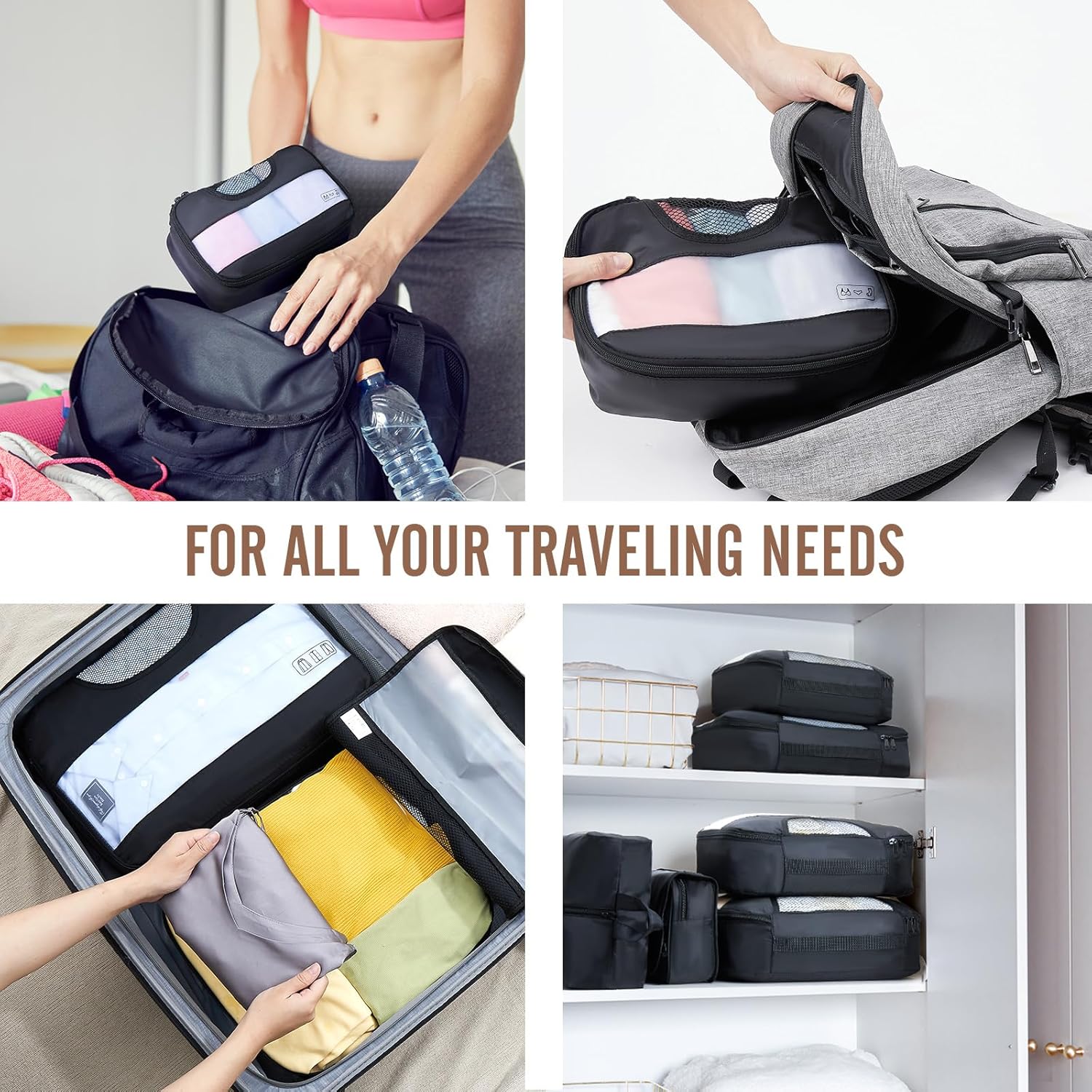 Veken Packing Cubes Set, Travel Luggage Organizers