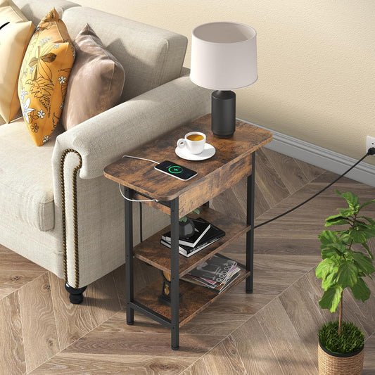 LIDYUK End Table with Charging Station