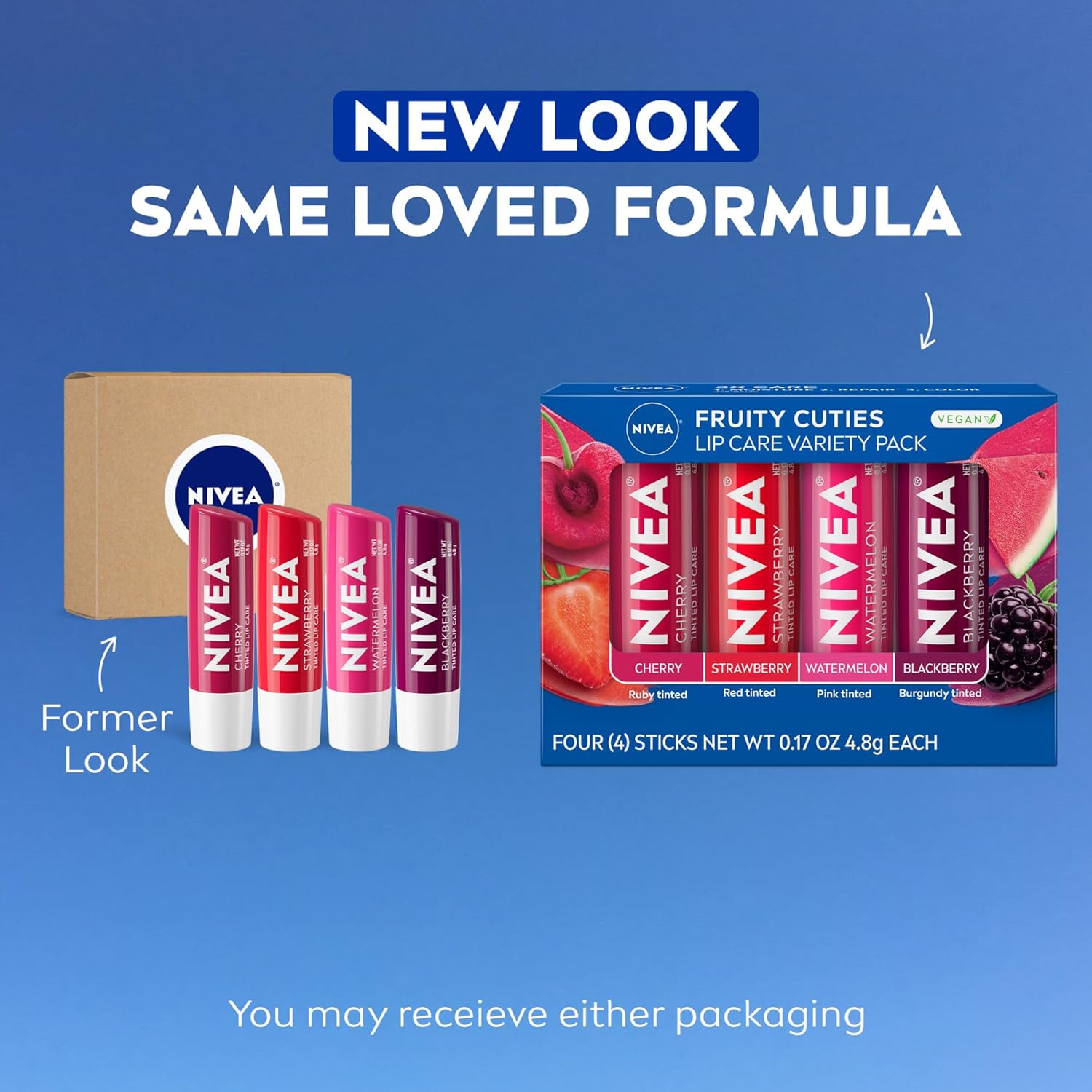 NIVEA Lip Care Fruity Tinted Lip Balm Variety Pack