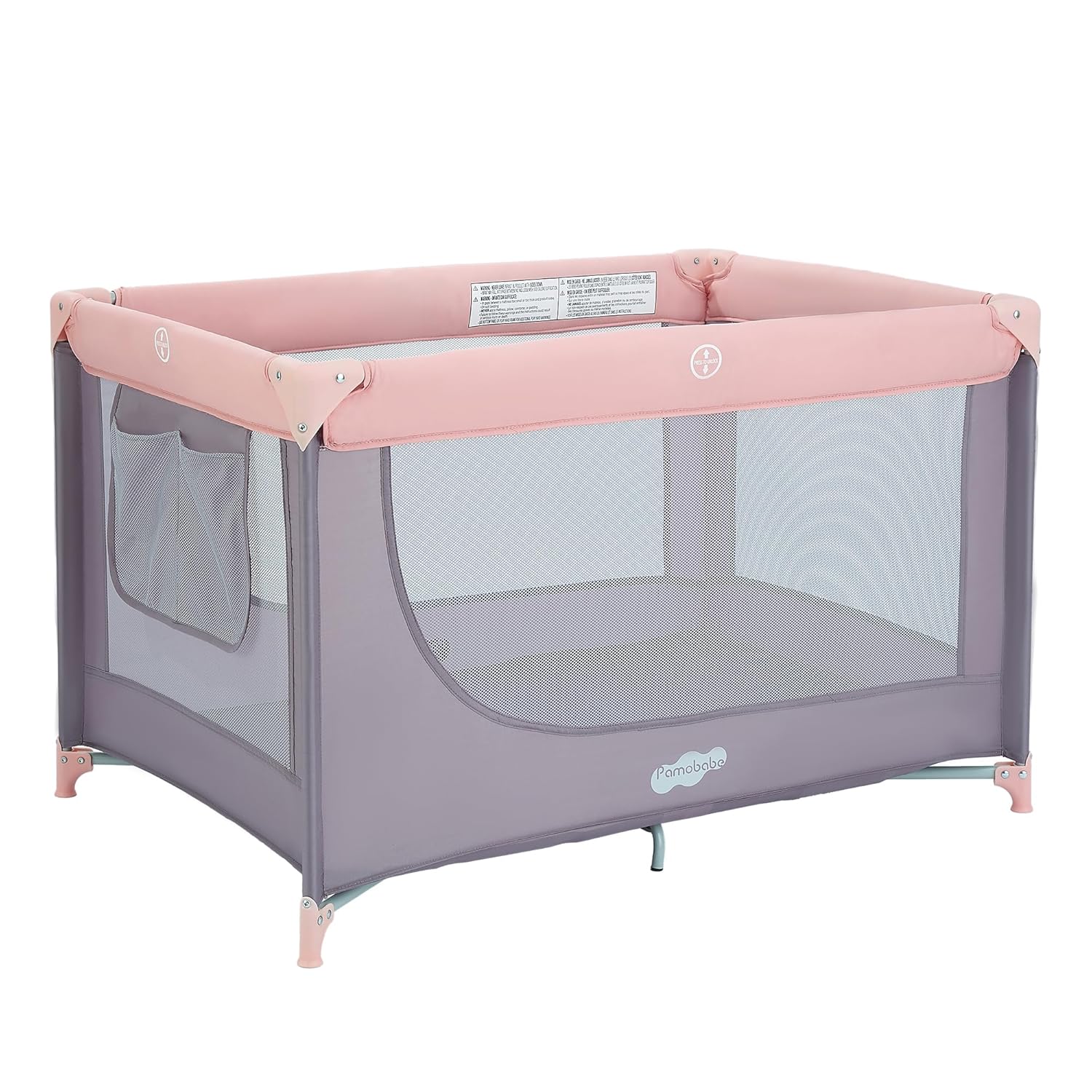 Pamo Babe Portable Crib Baby Playpen with Mattress